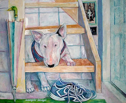 white bull terrier - laidman dog print