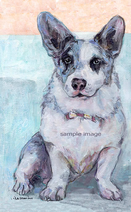 cardigan welsh corgi art work by Roberta Laidman